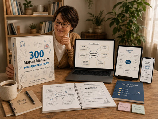 300 Mapas Mentales para Aprender Ingles+ 5 Bonus de regalo